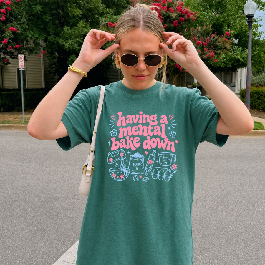 May include a Having a Mental Bake Down Funny Comfort Colors T-Shirt featuring a playful baking-inspired statement design.
