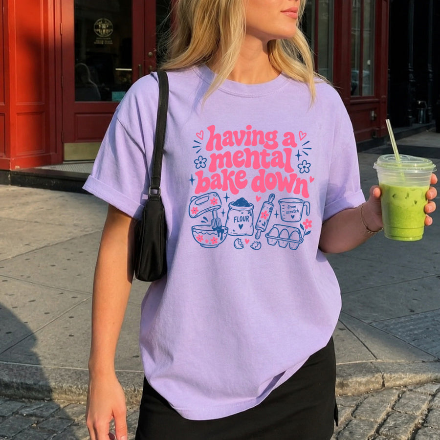 May include a Having a Mental Bake Down Funny Comfort Colors T-Shirt featuring a playful baking-inspired statement design.