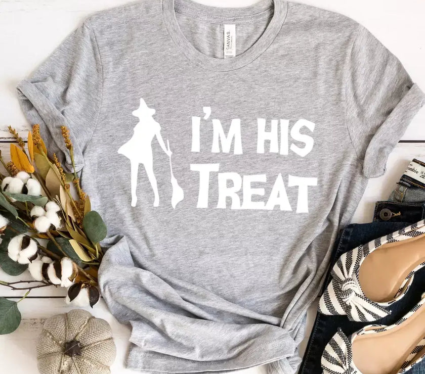 His Trick and Her Treat Couples Halloween Tees