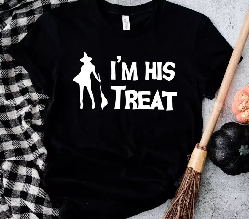 His Trick and Her Treat Couples Halloween Tees