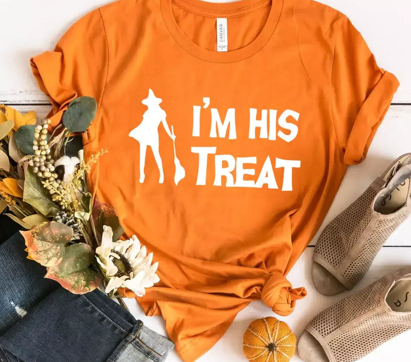 His Trick and Her Treat Couples Halloween Tees