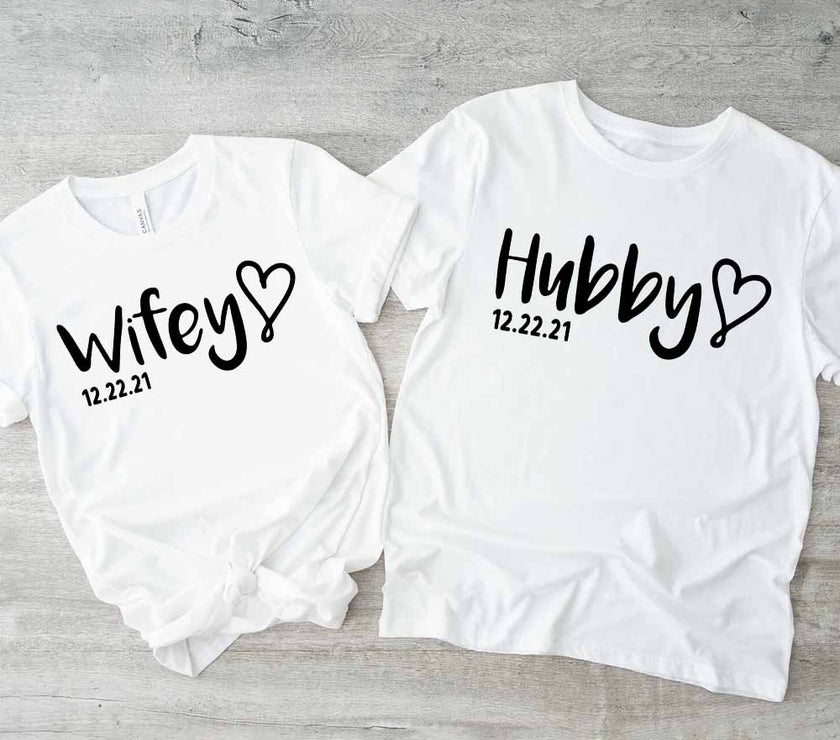 Hubby & Wifey Personalized Wedding Date Top