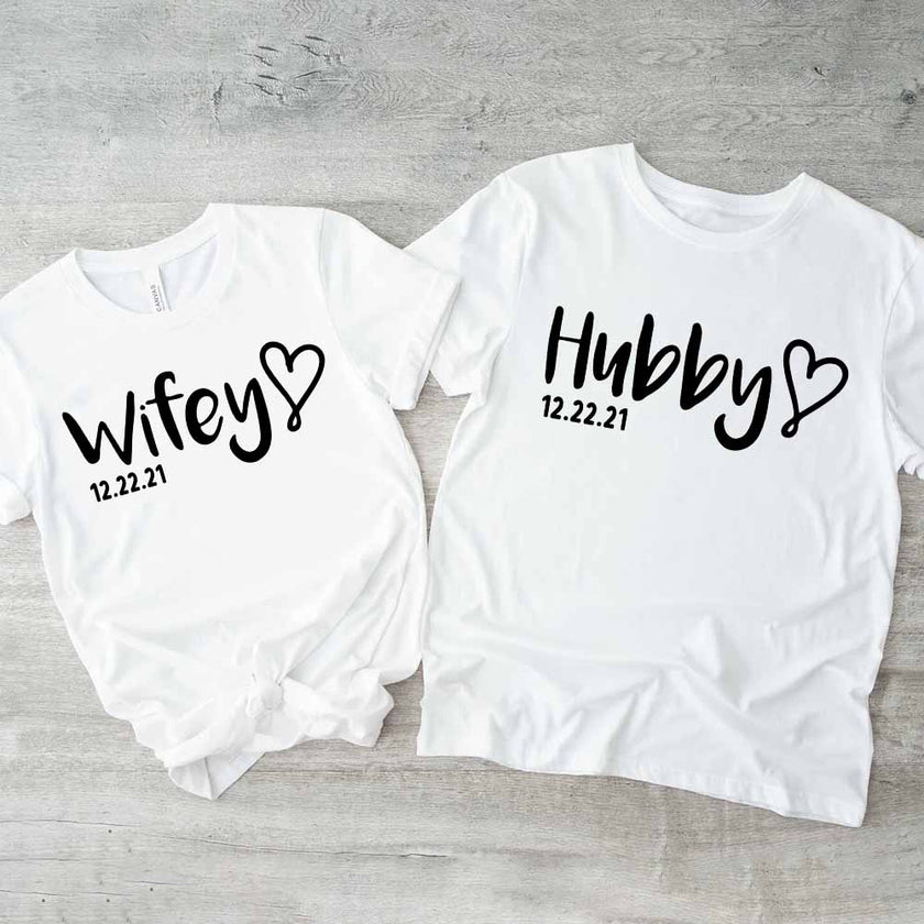 Hubby & Wifey Personalized Wedding Date Top