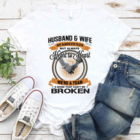May include a matching couple’s t-shirt set featuring “Husband & Wife – Heart To Heart” design printed on soft cotton fabric.