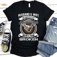 May include a matching couple’s t-shirt set featuring “Husband & Wife – Heart To Heart” design printed on soft cotton fabric.