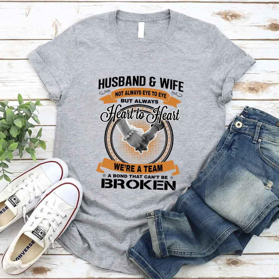May include a matching couple’s t-shirt set featuring “Husband & Wife – Heart To Heart” design printed on soft cotton fabric.
