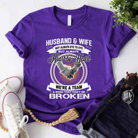 May include a matching couple’s t-shirt set featuring “Husband & Wife – Heart To Heart” design printed on soft cotton fabric.