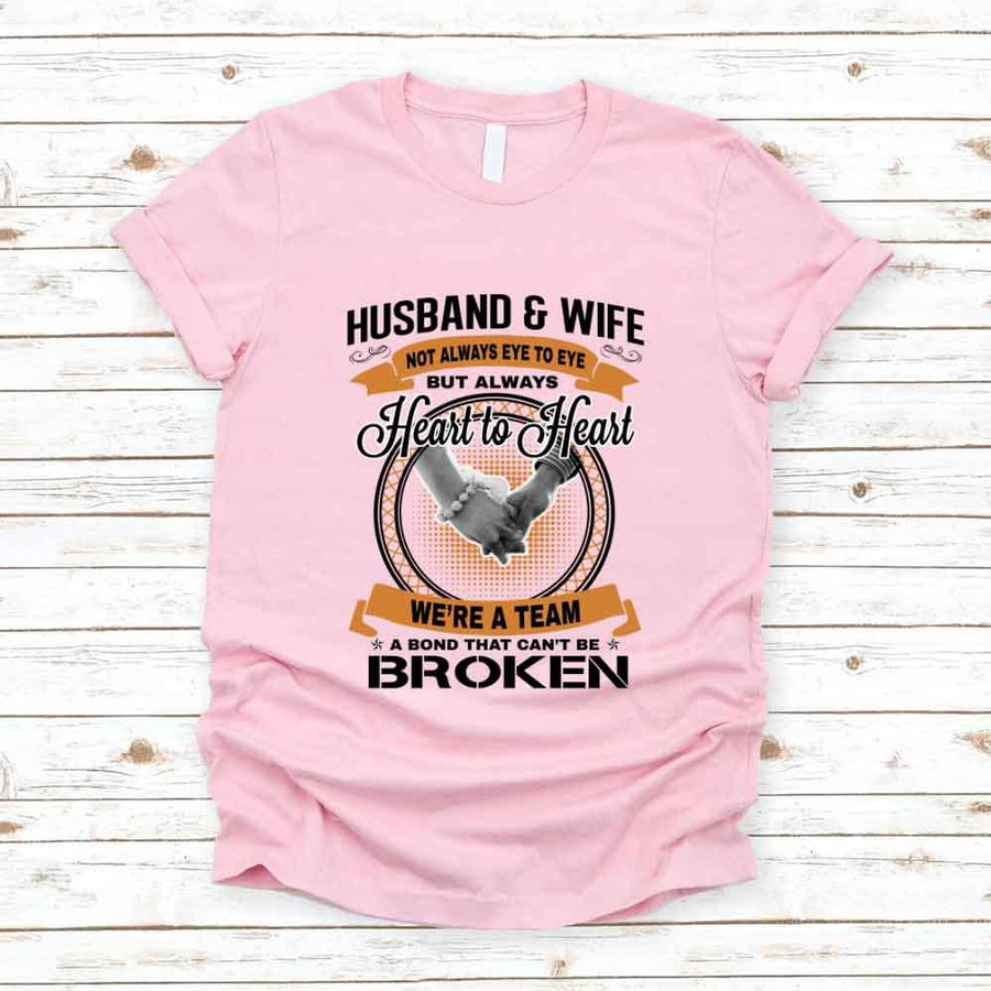 May include a matching couple’s t-shirt set featuring “Husband & Wife – Heart To Heart” design printed on soft cotton fabric.