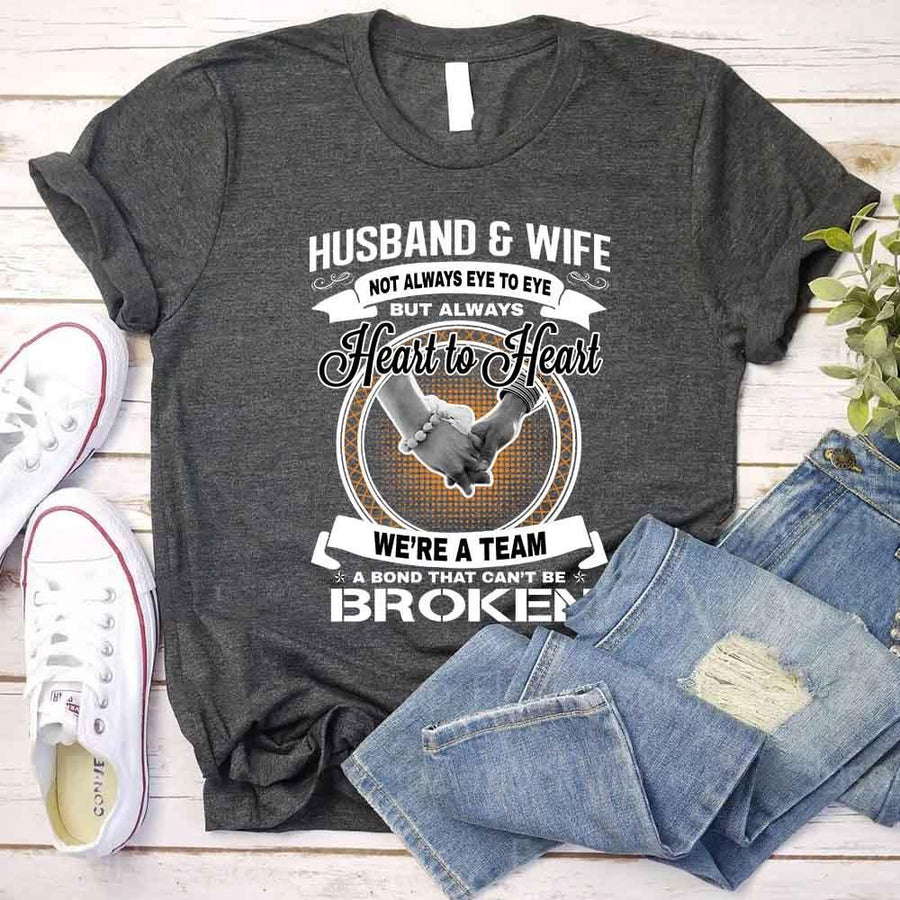 May include a matching couple’s t-shirt set featuring “Husband & Wife – Heart To Heart” design printed on soft cotton fabric.