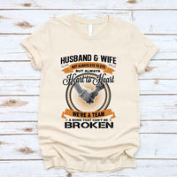 May include a matching couple’s t-shirt set featuring “Husband & Wife – Heart To Heart” design printed on soft cotton fabric.
