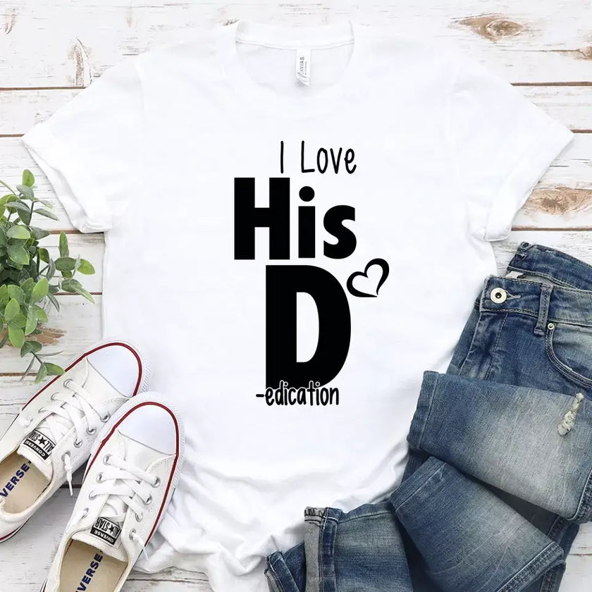 I Love Her P I Love His D T-Shirt