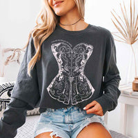 May include I Am The Tea That You Are Having Comfort Colors long sleeve shirt with Regency romance graphic and relaxed fit