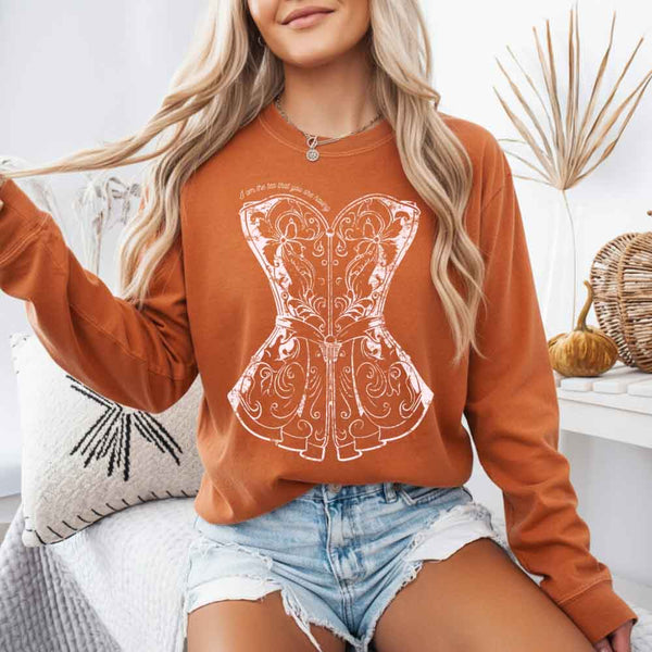 May include I Am The Tea That You Are Having Comfort Colors long sleeve shirt with Regency romance graphic and relaxed fit