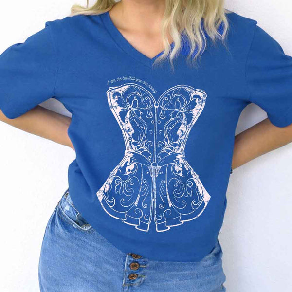 May include I Am the Tea That You Are Having v-neck tee with Regency romance BookTok graphic and relaxed fit