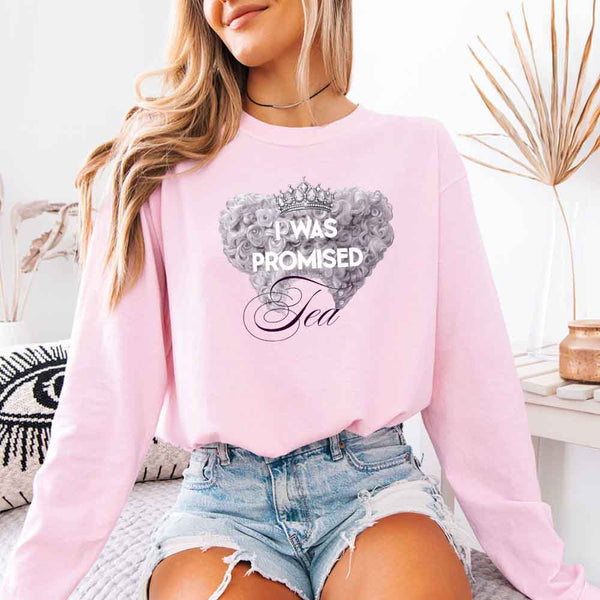 I Was Promised Tea Comfort Colors Long Sleeve – Regency BookTok Shirt