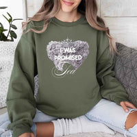 May include I Was Promised Tea crewneck sweatshirt with Regency BookTok graphic and cozy unisex fit