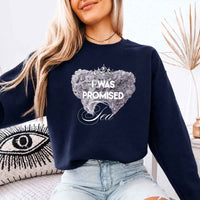 May include I Was Promised Tea crewneck sweatshirt with Regency BookTok graphic and cozy unisex fit