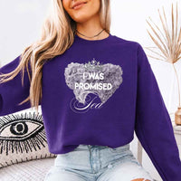 May include I Was Promised Tea crewneck sweatshirt with Regency BookTok graphic and cozy unisex fit