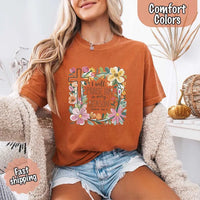 May include bold typography with a floral cross and the phrase “I Will Praise Him in Every Season,” reflecting faith and devotion through every stage of life.