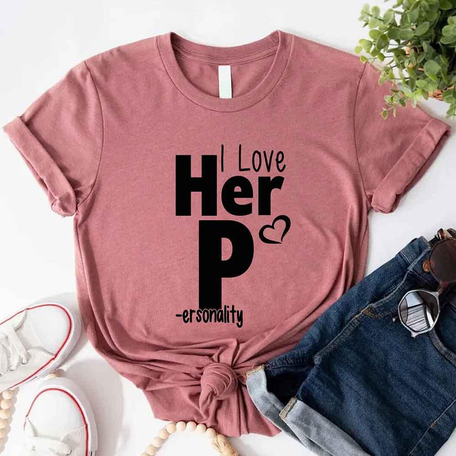 I Love Her P I Love His D T-Shirt