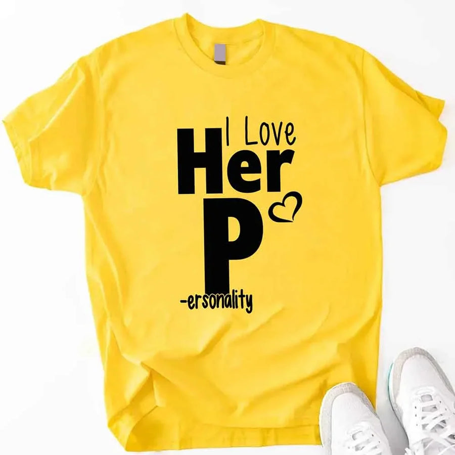 I Love Her P I Love His D T-Shirt