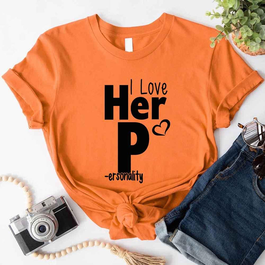 I Love Her P I Love His D T-Shirt