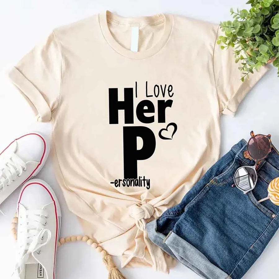 I Love Her P I Love His D T-Shirt