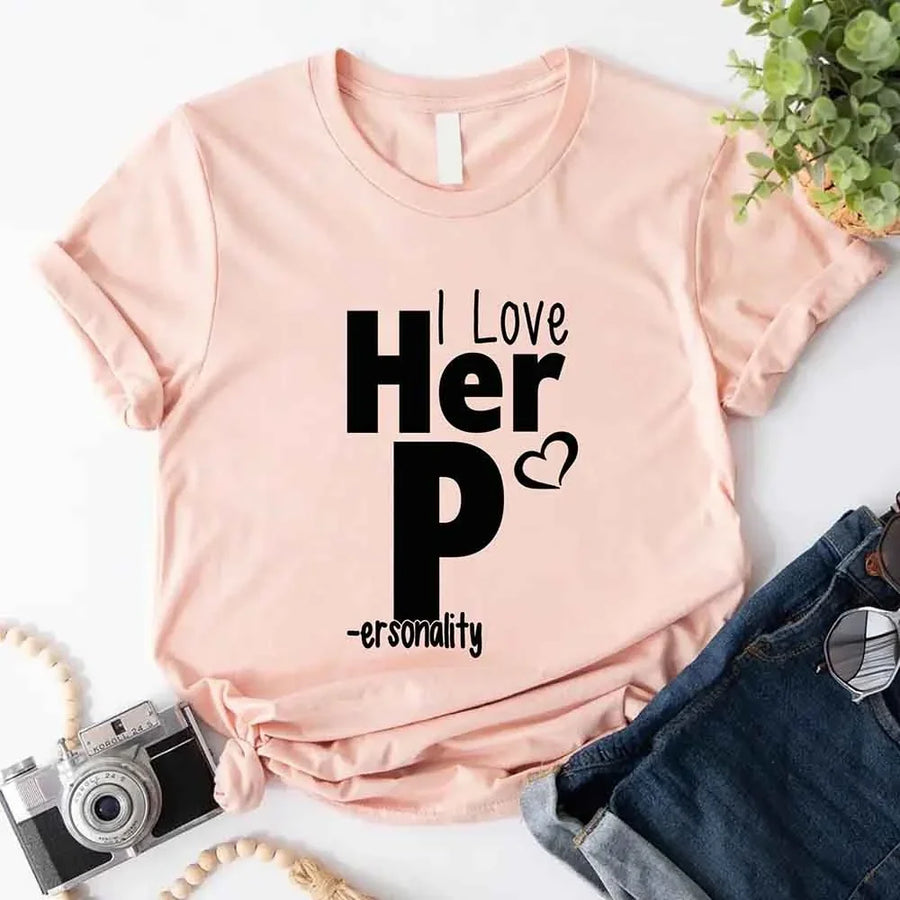 I Love Her P I Love His D T-Shirt