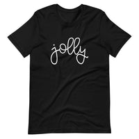 May include a unisex t-shirt featuring a festive “Jolly” Christmas graphic, designed in soft cotton for cheerful holiday wear.