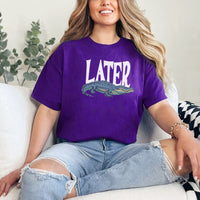 May include Later Gator Vintage 90s unisex t-shirt with retro alligator graphic, classic crew neck, and soft cotton fabric