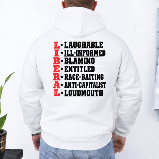 May include a Liberal Political Unisex Statement Hoodie featuring a political-themed statement design, suitable for casual wear, community gatherings, rallies, and gifts for politically engaged individuals.