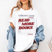 May include Library Card Comfort Colors unisex t-shirt with bookish graphic, relaxed fit, and soft garment-dyed cotton