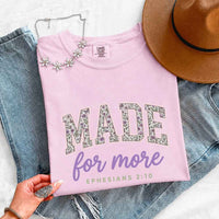 May include Made For More Comfort Colors religious encouragement graphic tee with relaxed fit design