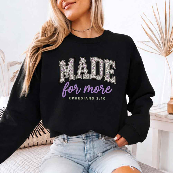 Cozy Christian encouragement sweatshirt featuring a relaxed fit, soft fabric, and inspirational graphic design.