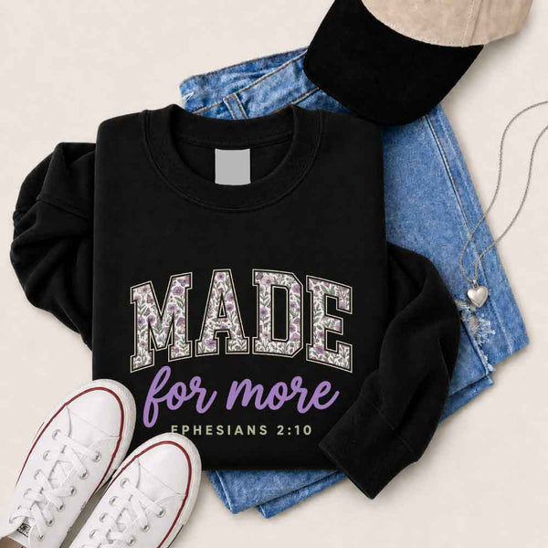 Cozy Christian encouragement sweatshirt featuring a relaxed fit, soft fabric, and inspirational graphic design.
