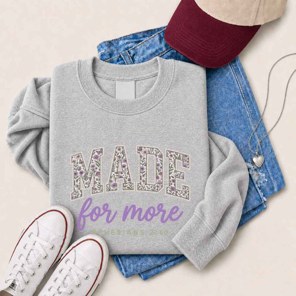 Cozy Christian encouragement sweatshirt featuring a relaxed fit, soft fabric, and inspirational graphic design.