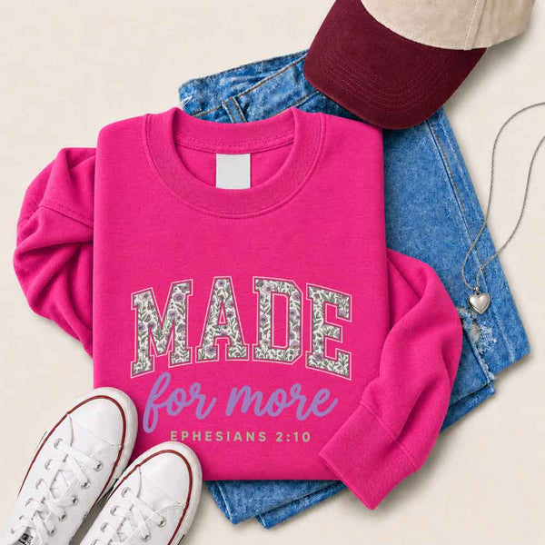 Cozy Christian encouragement sweatshirt featuring a relaxed fit, soft fabric, and inspirational graphic design.