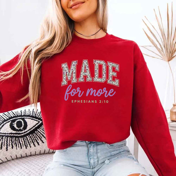 Cozy Christian encouragement sweatshirt featuring a relaxed fit, soft fabric, and inspirational graphic design.