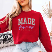 Cozy Christian encouragement sweatshirt featuring a relaxed fit, soft fabric, and inspirational graphic design.