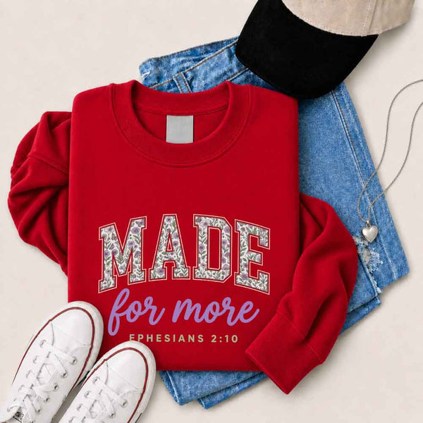 Cozy Christian encouragement sweatshirt featuring a relaxed fit, soft fabric, and inspirational graphic design.
