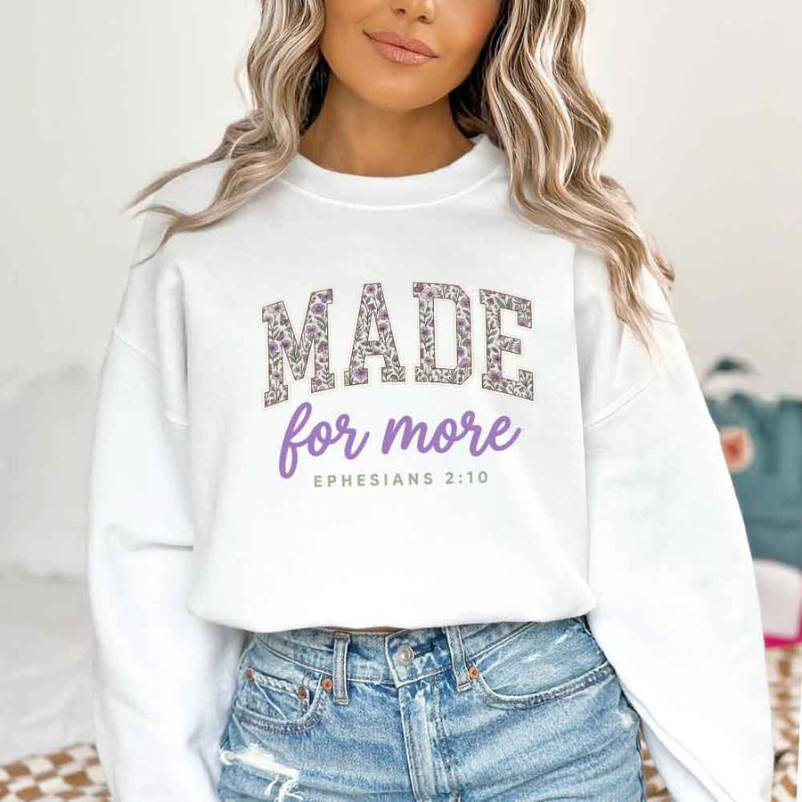 Cozy Christian encouragement sweatshirt featuring a relaxed fit, soft fabric, and inspirational graphic design.