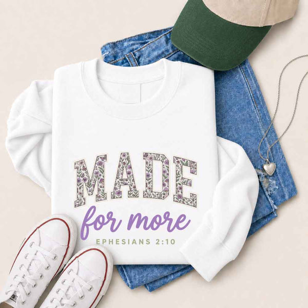 Cozy Christian encouragement sweatshirt featuring a relaxed fit, soft fabric, and inspirational graphic design.
