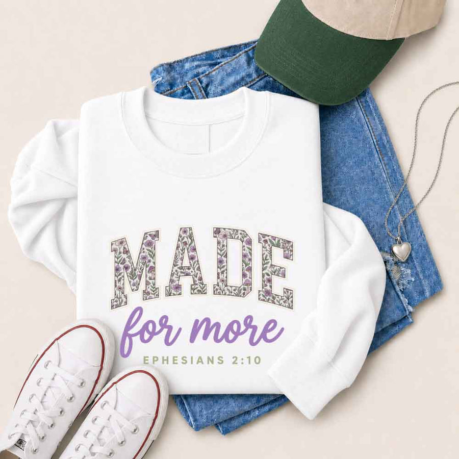 Cozy Christian encouragement sweatshirt featuring a relaxed fit, soft fabric, and inspirational graphic design.