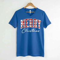 Merry Christmas Matching Shirts - Buffalo Plaid Unisex T-shirt