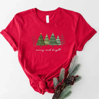 Merry & Bright Trees Christmas Shirt - Women’s Holiday Tee