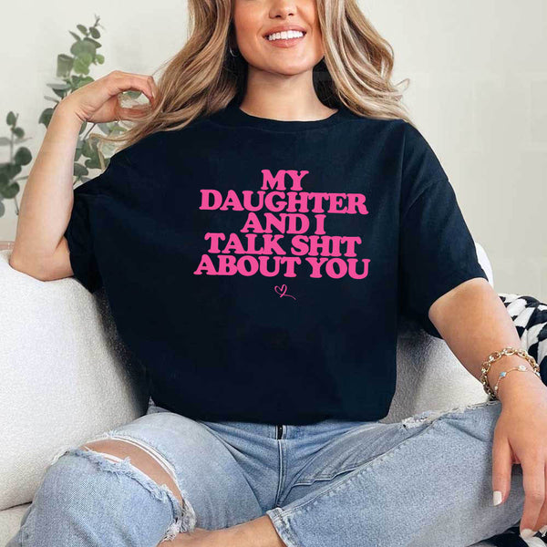 Casual Statement T-Shirt Collection for Moms, Dads & Daughters – Funny Everyday Graphic Tops in Black & Pink