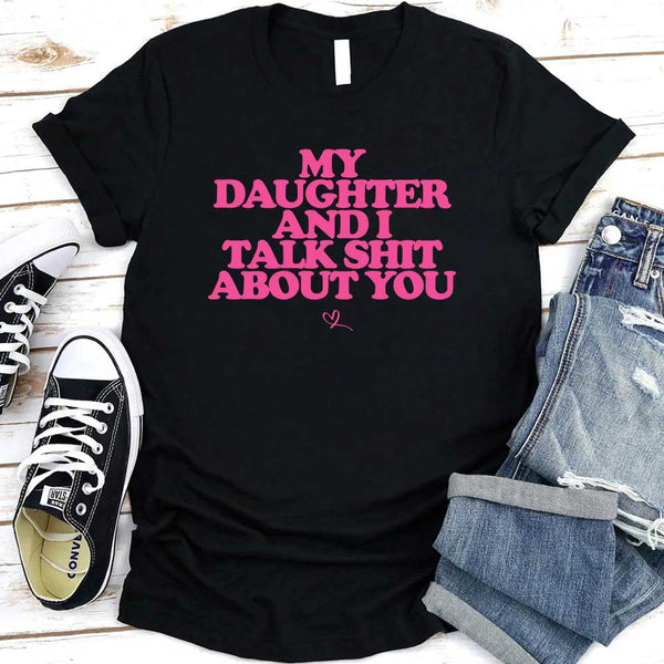 Casual Statement T-Shirt Collection for Moms, Dads & Daughters – Funny Everyday Graphic Tops in Black & Pink