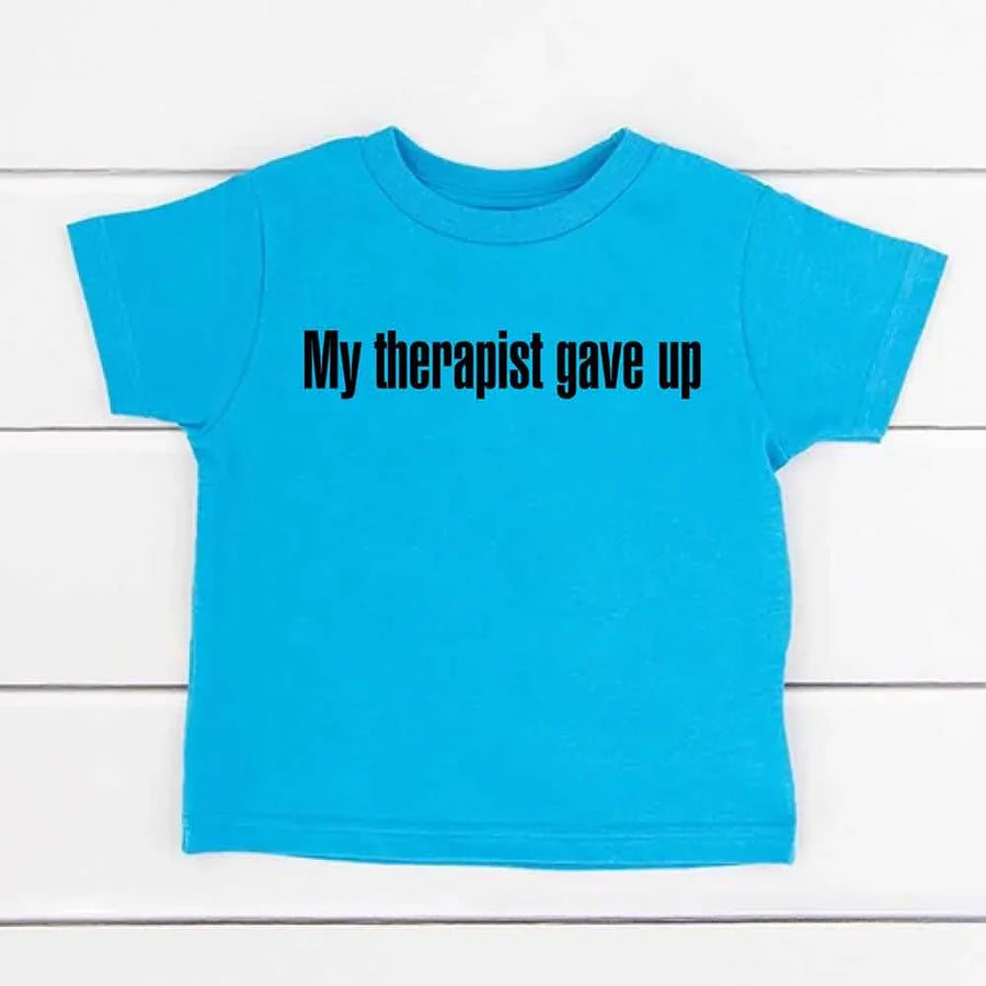 May include My Therapist Gave Up Youth t-shirt with bold sarcastic text, classic unisex fit, and soft cotton fabric.