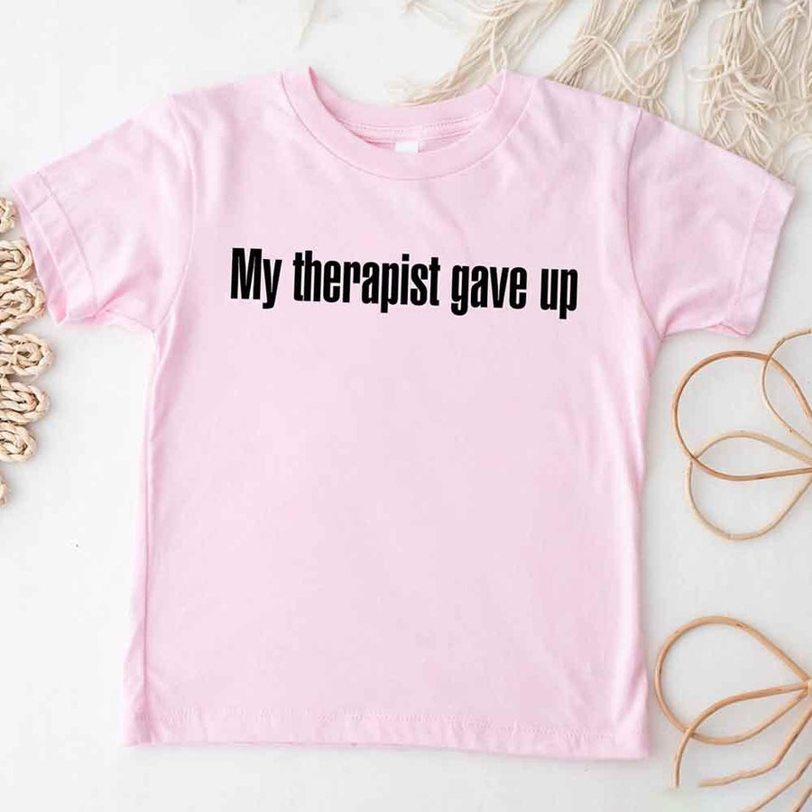 May include My Therapist Gave Up Youth t-shirt with bold sarcastic text, classic unisex fit, and soft cotton fabric.