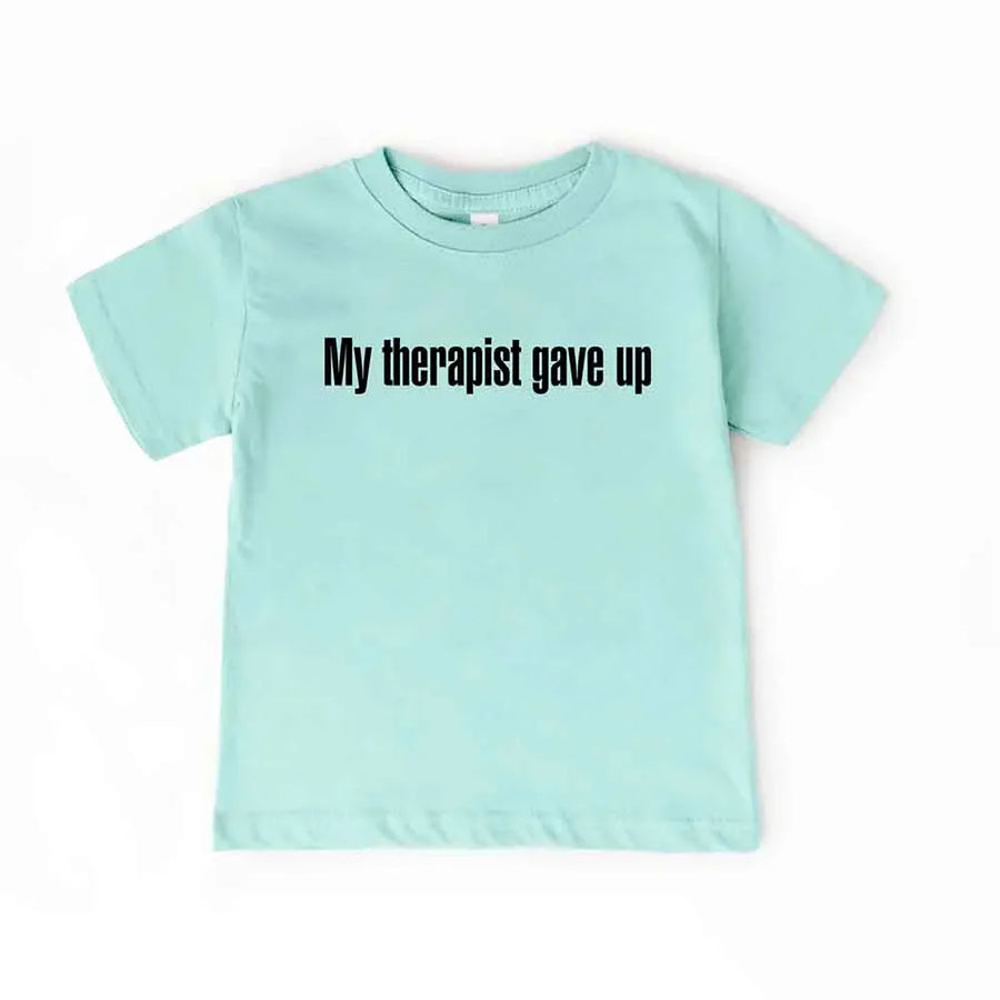 May include My Therapist Gave Up Youth t-shirt with bold sarcastic text, classic unisex fit, and soft cotton fabric.